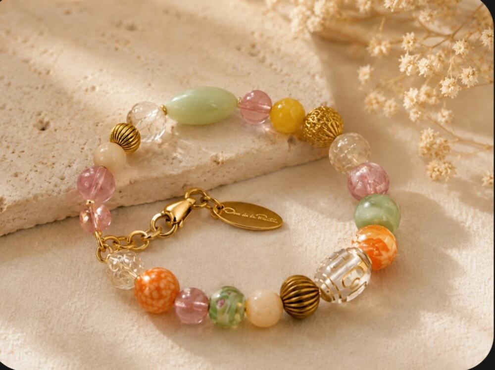 Oscar de la Renta SS24 Mixed Bead Statement Bracelet